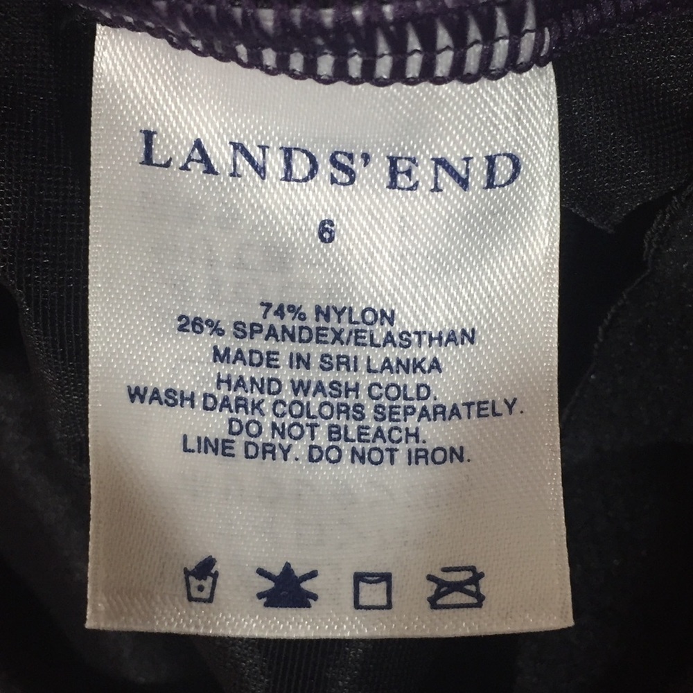 Lands End modest One Piece Swimsuit Purple Plum 6 - Picture 2 of 8